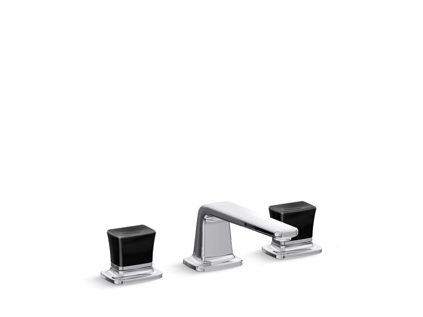 Per Se® Decorative Sink faucet, low spout, Black Crystal knob handles