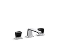 Sink faucet, low spout, Black Crystal knob handles 0