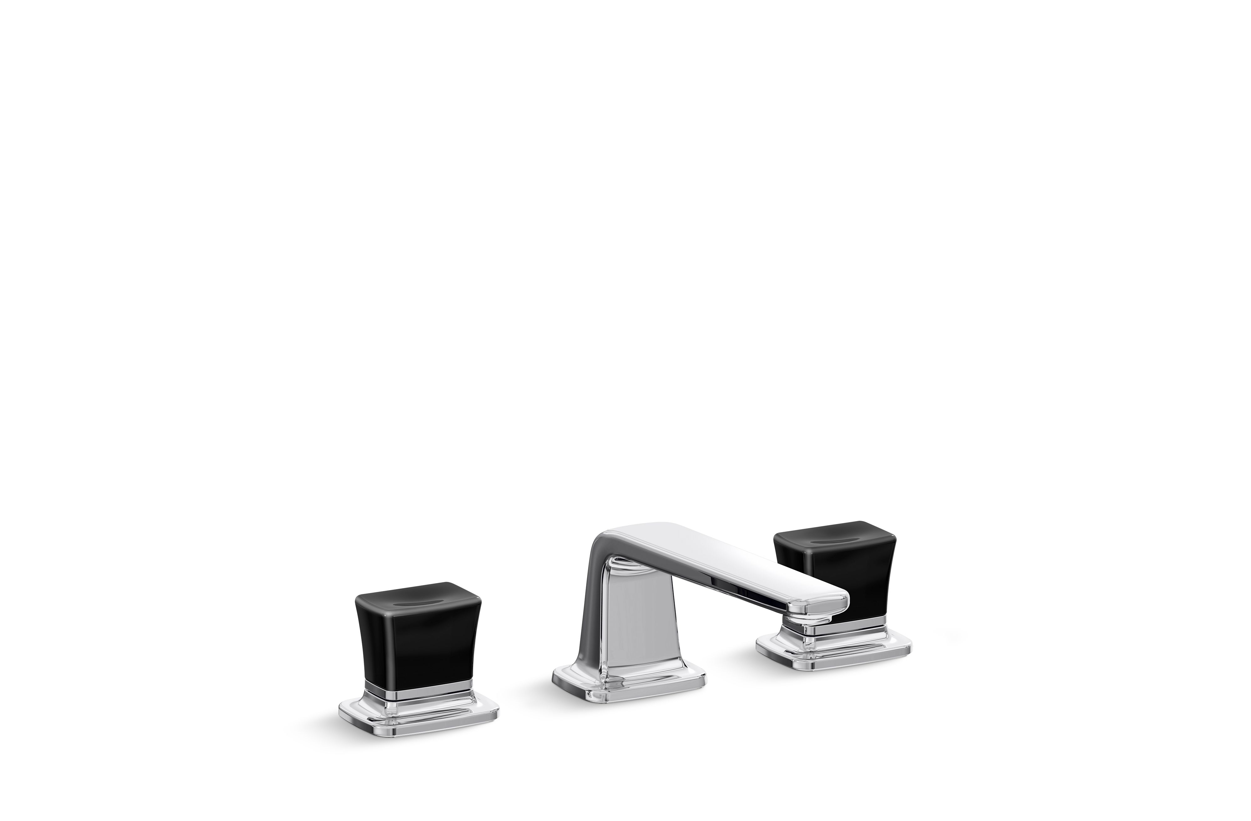 Per Se® Decorative — Sink faucet, low spout, Black Crystal knob handles