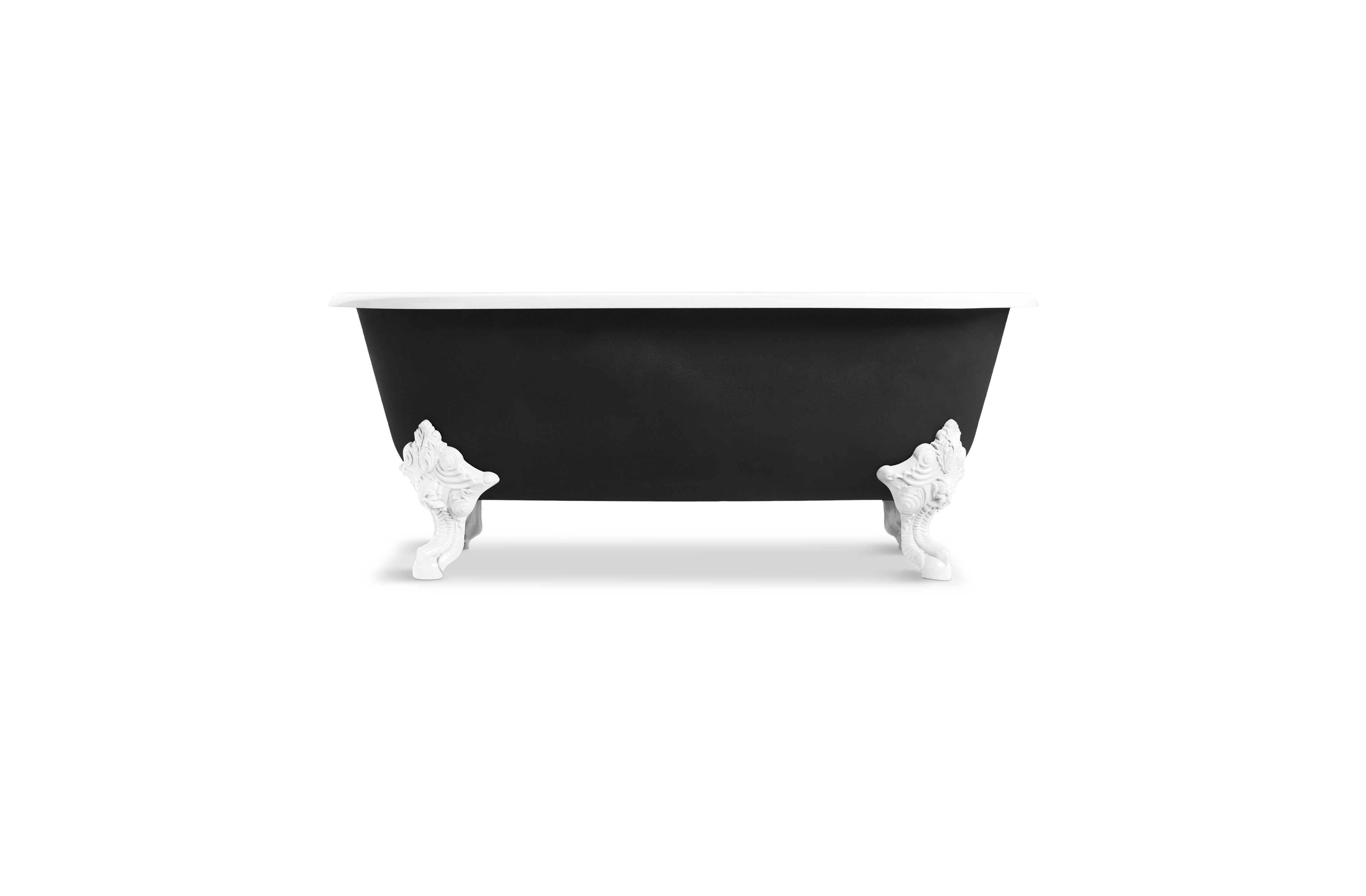 Circe™ — Freestanding Claw Foot Bathtub with Black Exterior