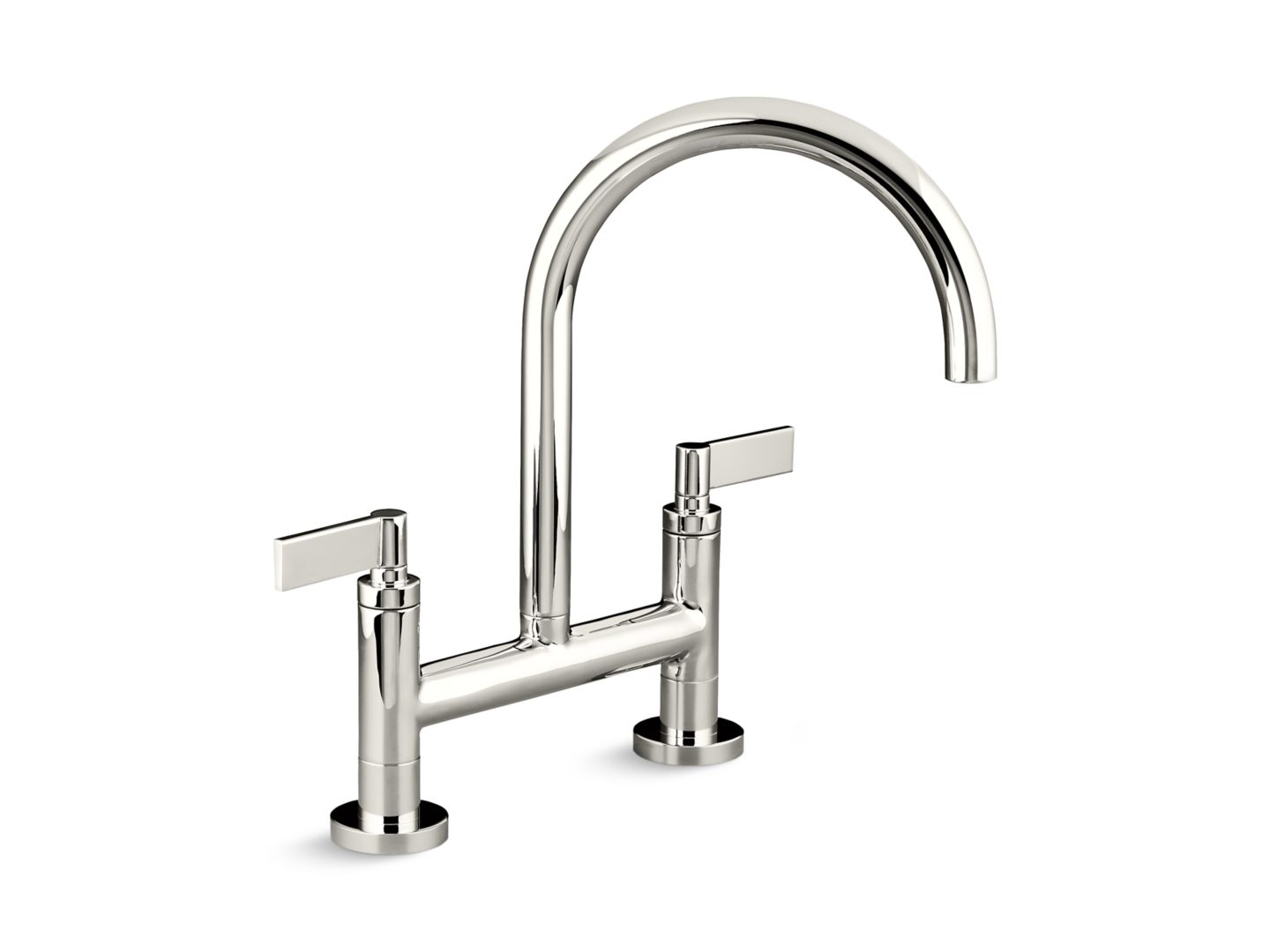 One Deck-Mount Bridge Kitchen Faucet, Lever Handles