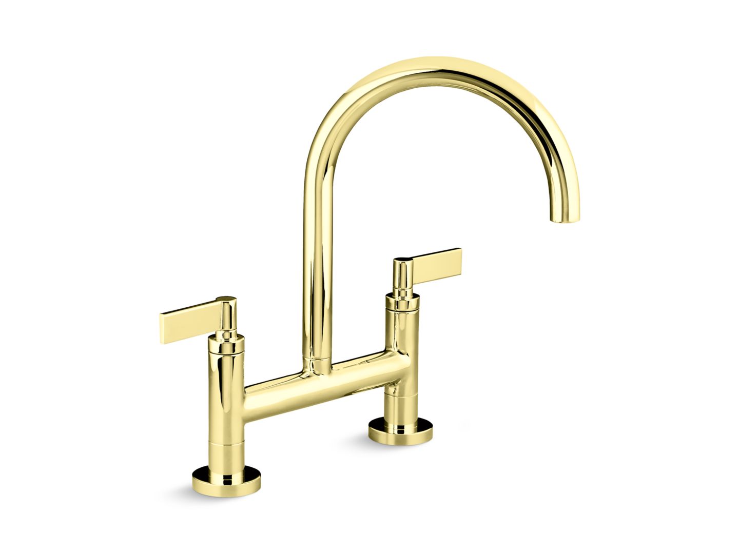 One Deck-Mount Bridge Kitchen Faucet, Lever Handles