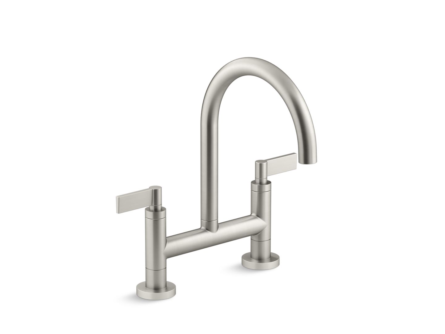 One Deck-Mount Bridge Kitchen Faucet, Lever Handles