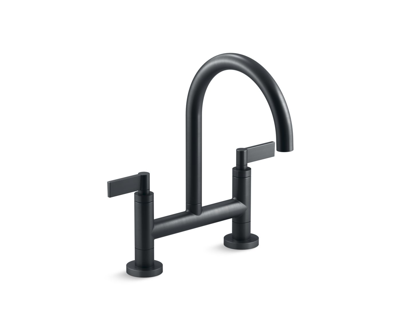 One Deck-Mount Bridge Kitchen Faucet, Lever Handles