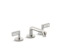 Sink faucet, low spout, white Carrara handles 0