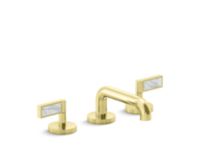Sink faucet, low spout, white Carrara handles 0