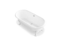 Freestanding Claw Foot Bathtub with White Exterior 2