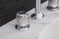 Sink Faucet, Arch Spout, Saint-Louis Crystal, Clear Knob Handles 3