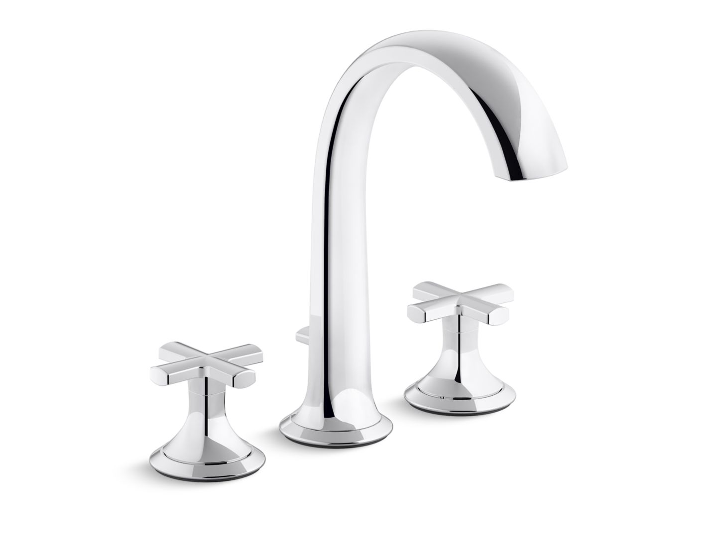 Script Deck-Mount Bath Faucet with Diverter, Cross Handles