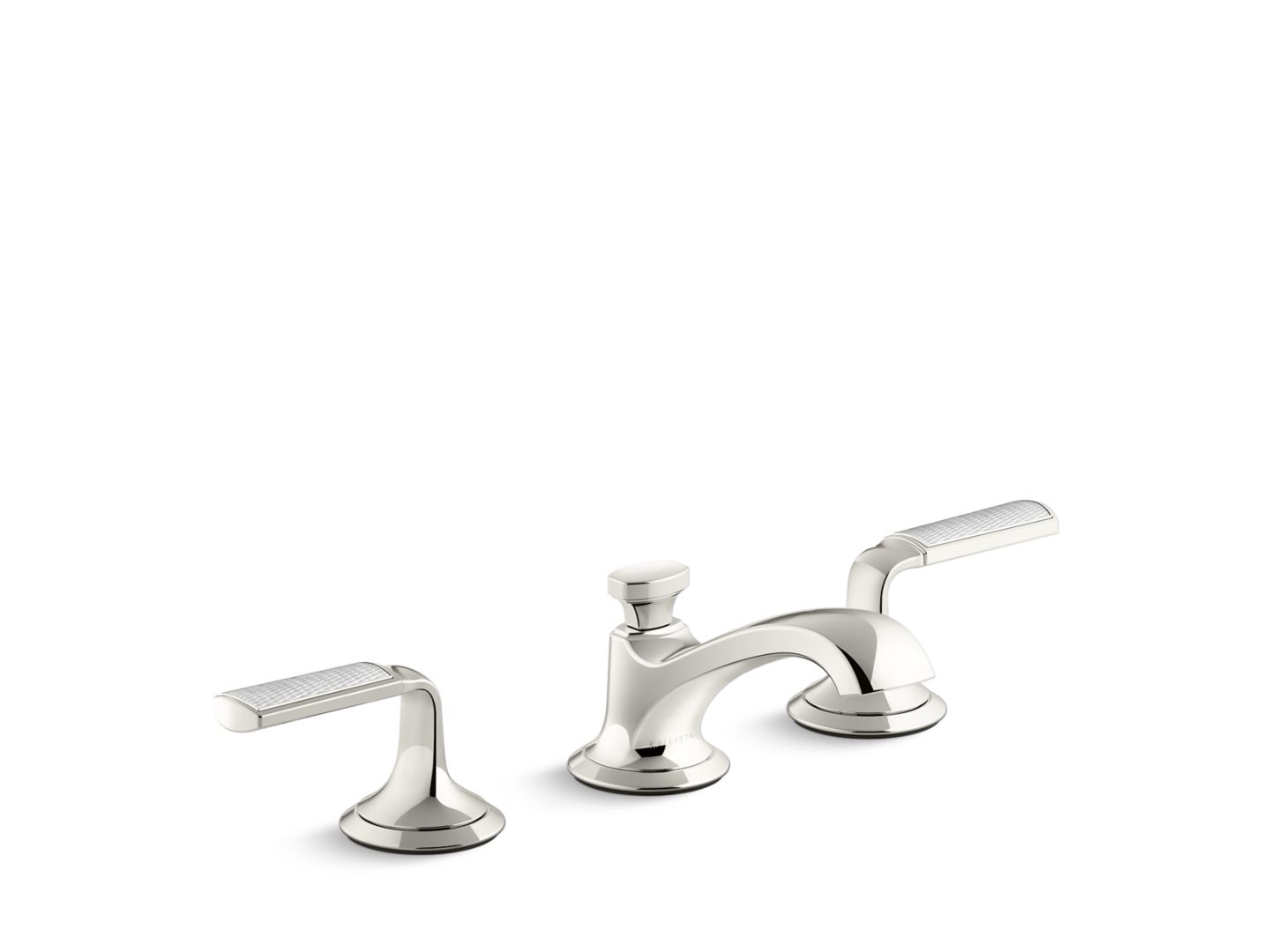 Script® Decorative Sink faucet, low spout, Frost Wave enamel lever handles