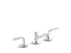 Script® Decorative Sink faucet, low spout, Frost Wave enamel lever handles