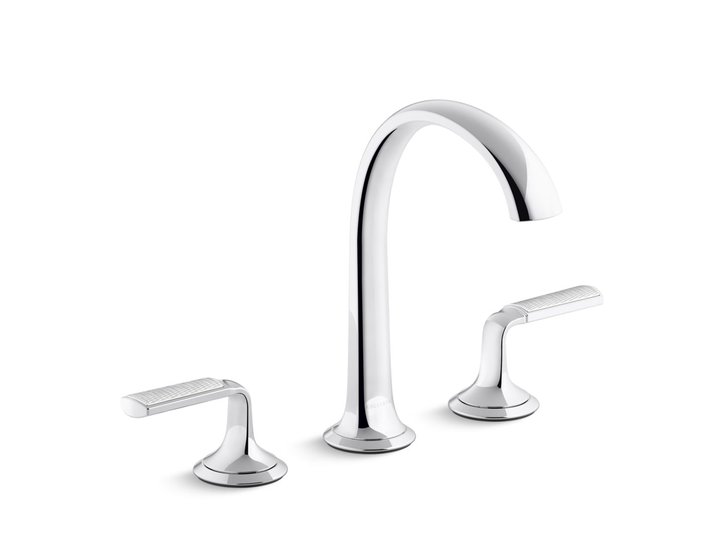 Script Sink Faucet, Arch Spout, Frost Wave Enamel Lever Handles