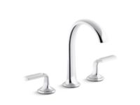 Sink Faucet, Arch Spout, Frost Wave Enamel Lever Handles 0