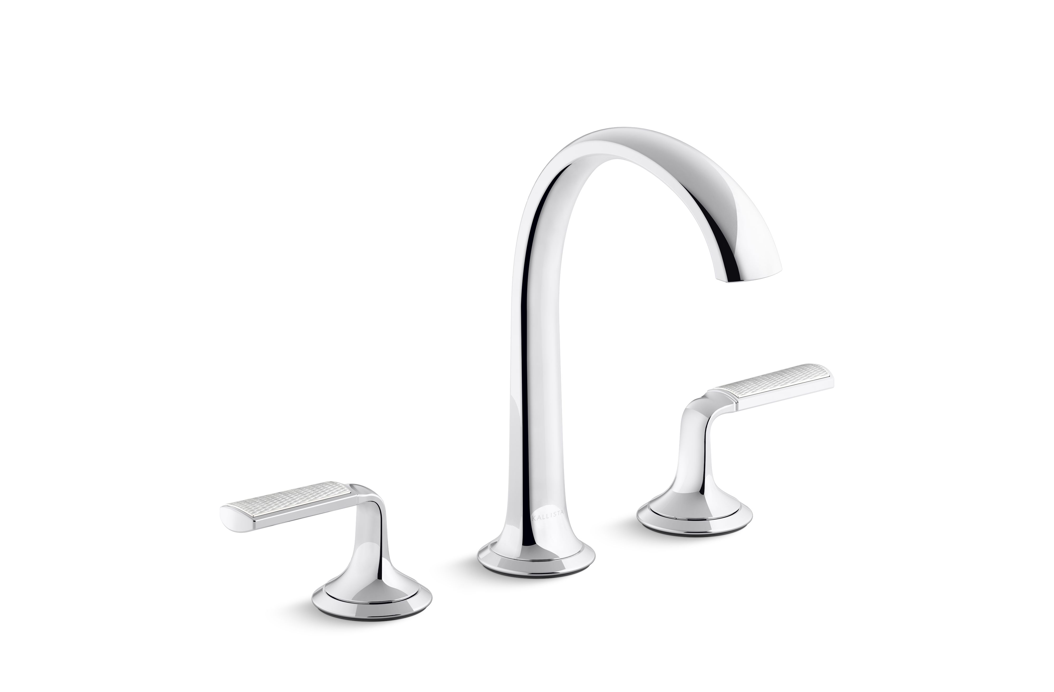 Script® Decorative — Sink faucet, arch spout, Frost Wave enamel lever handles
