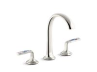 Sink faucet, arch spout, Spring Rain enamel lever handles 0