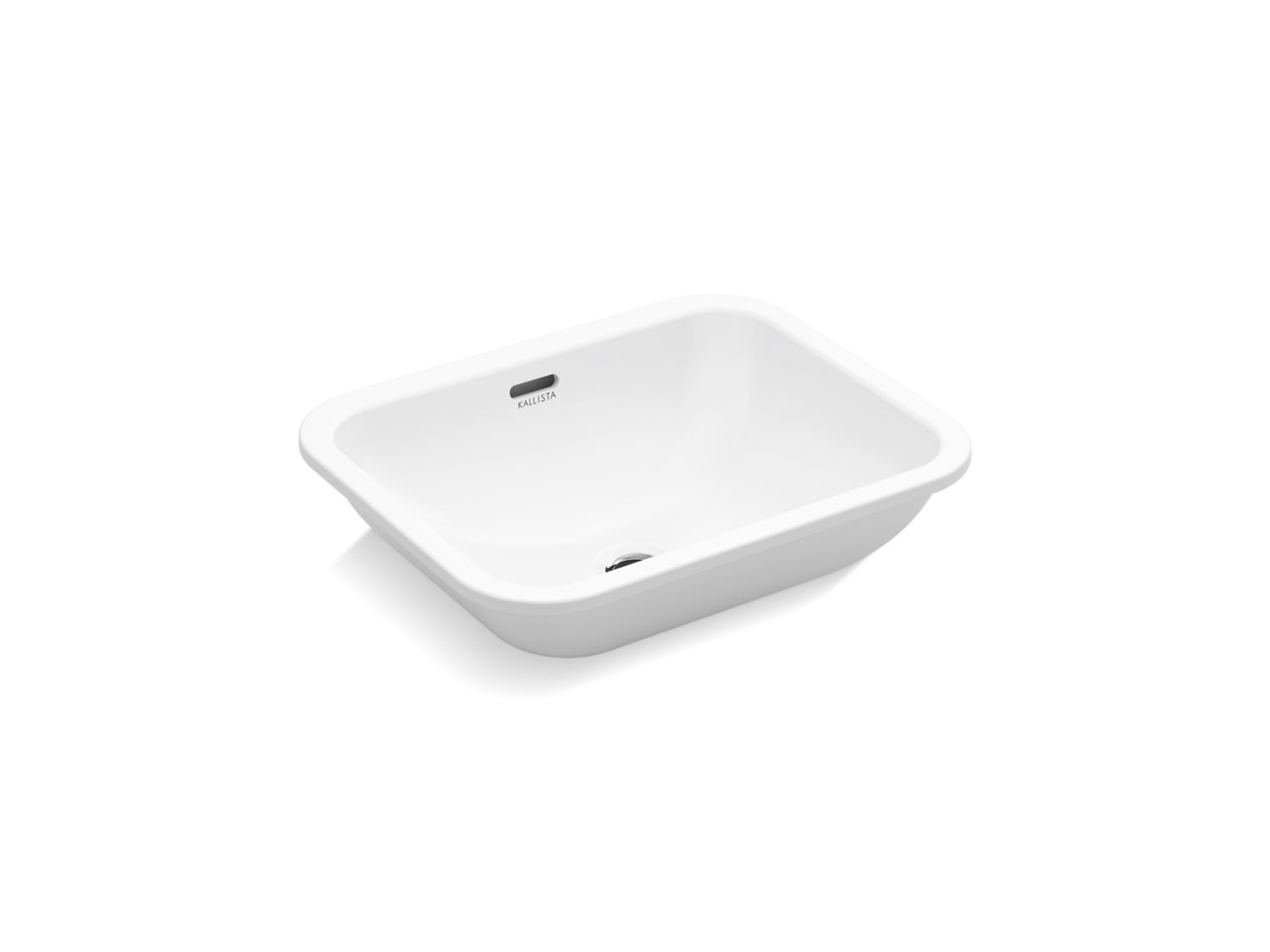 Perfect Undermount Sink, Soft Rectangle with overflow, Glazed P74234