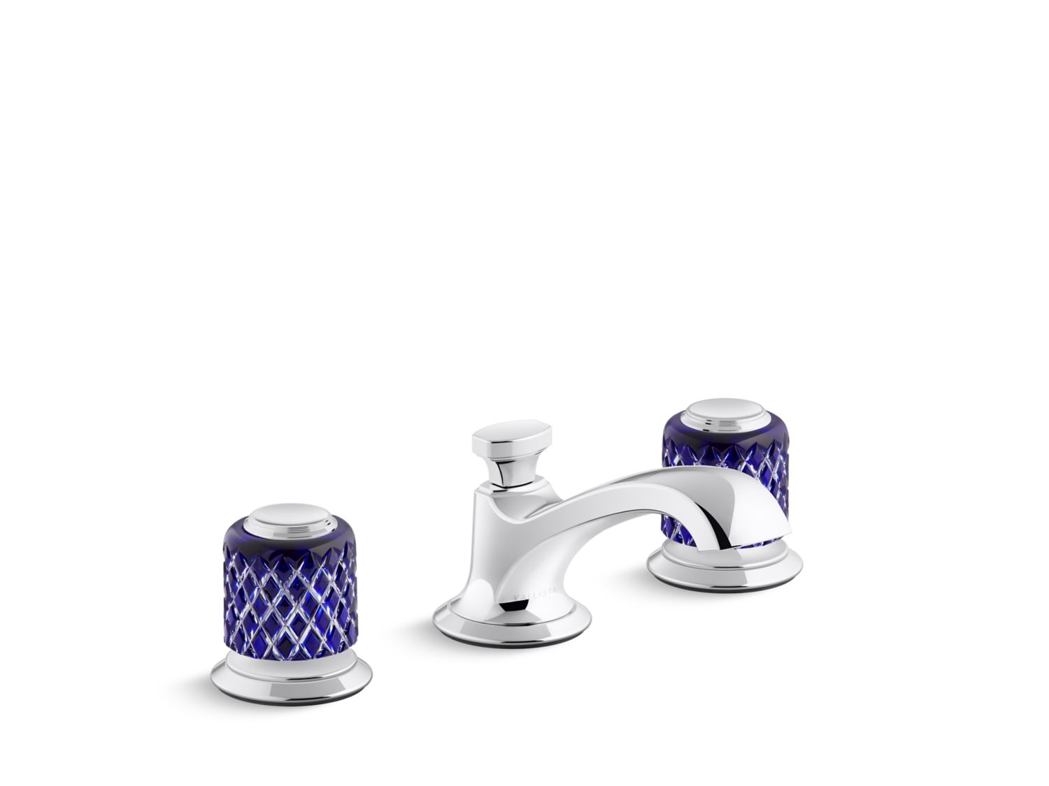 Script Sink Faucet Low Spout Saint Louis Crystal Dark Blue Knob