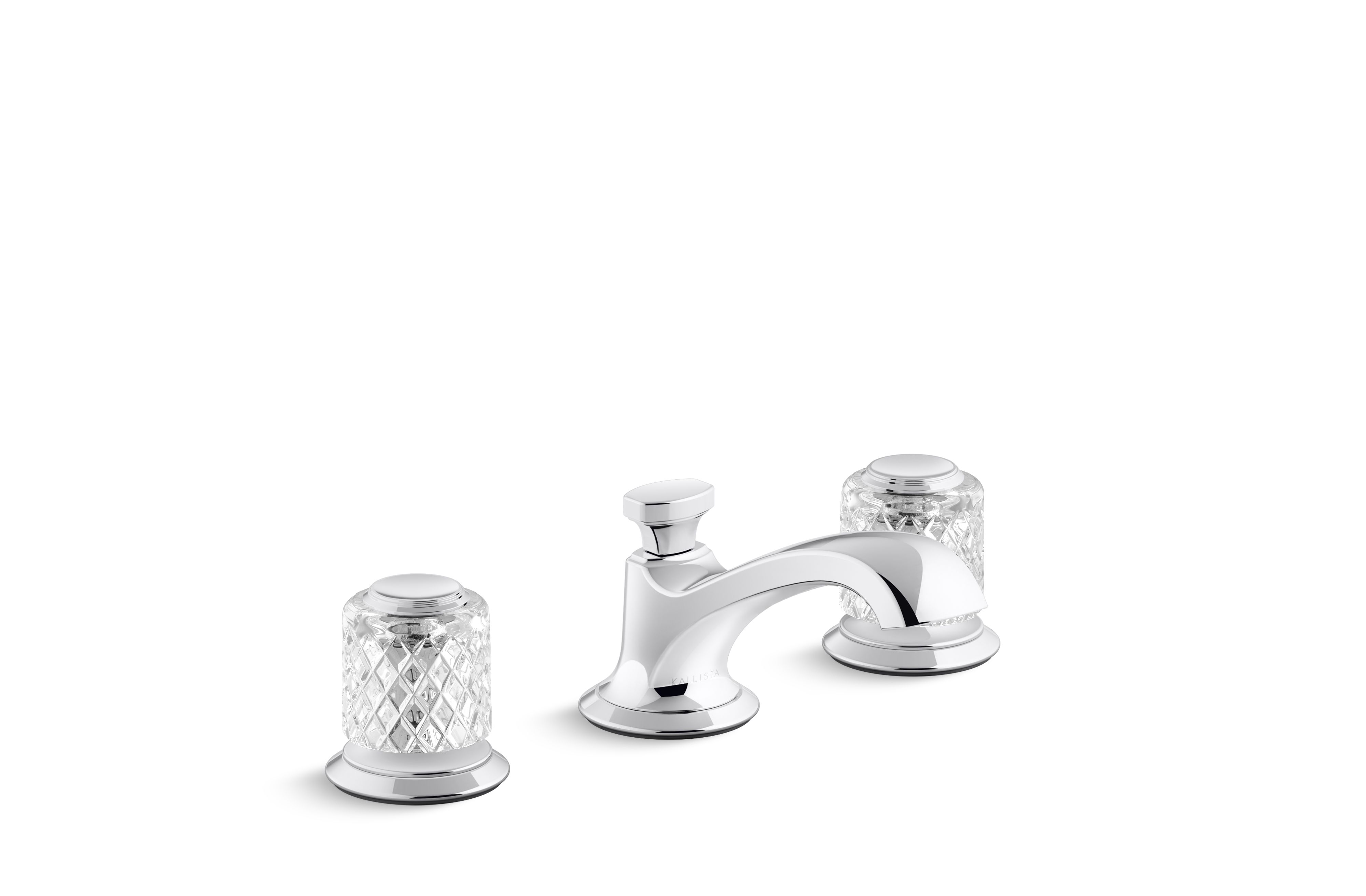 Script® Decorative — Sink faucet, low spout, clear Saint-Louis crystal knob handles