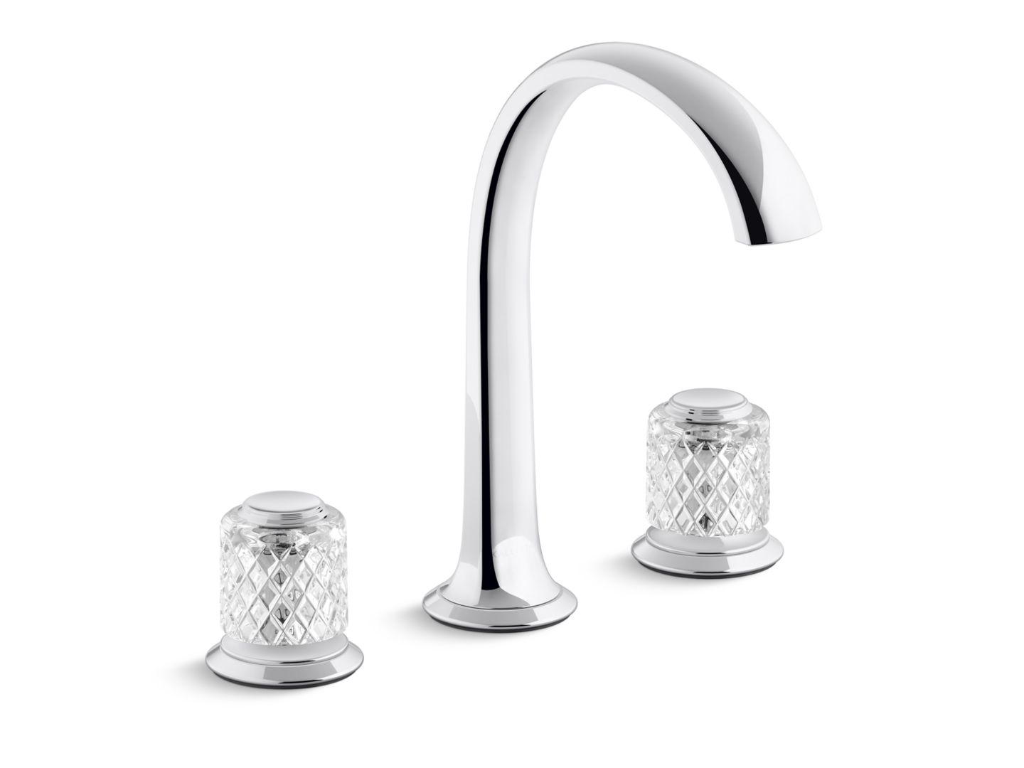 Script® Decorative Sink faucet, arch spout, clear Saint-Louis crystal knob handles
