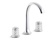 Script® Decorative Sink faucet, arch spout, clear Saint-Louis crystal knob handles