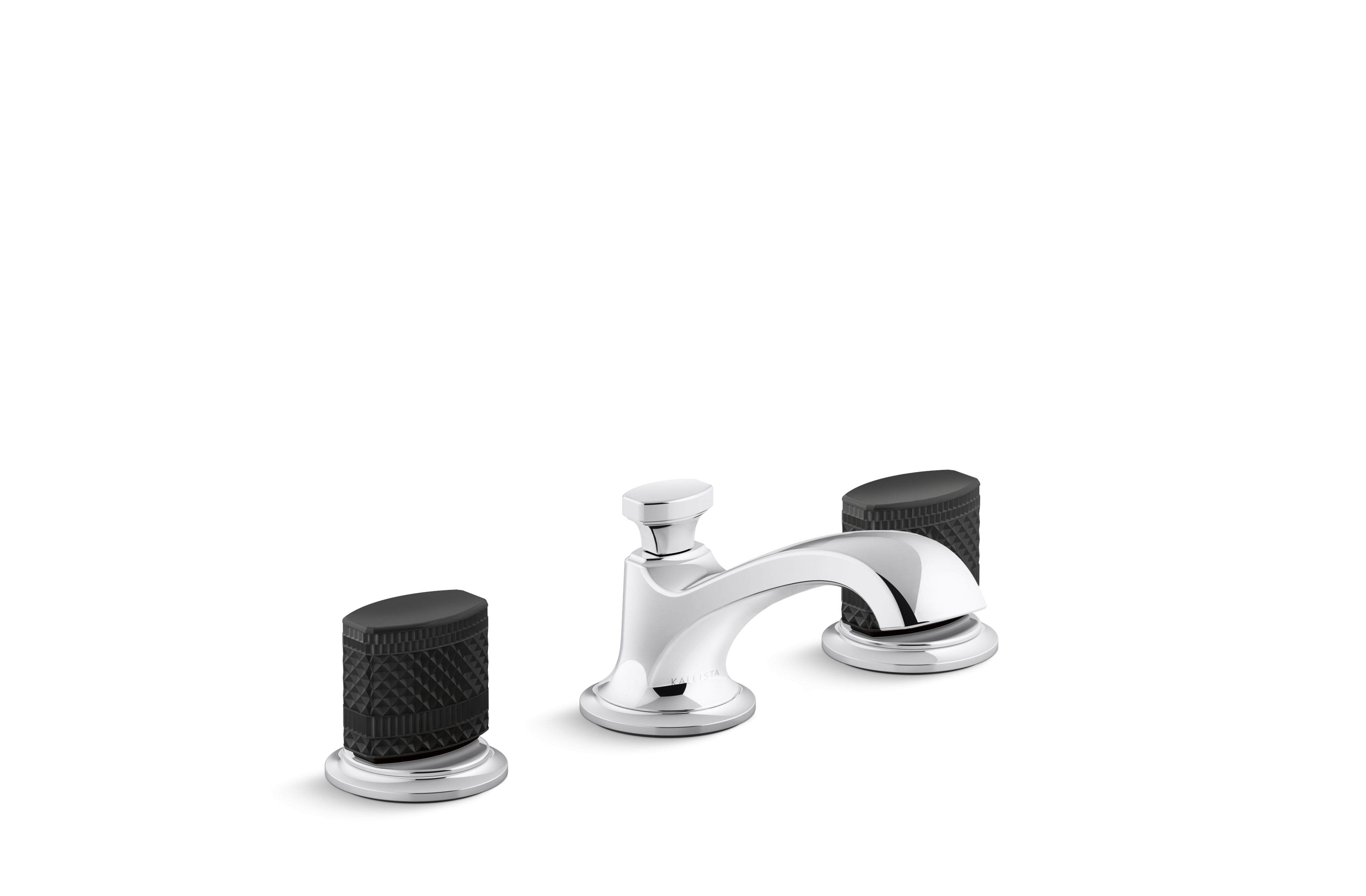 Script® Decorative — Sink faucet, low spout, Matte Black Porcelain knob handles
