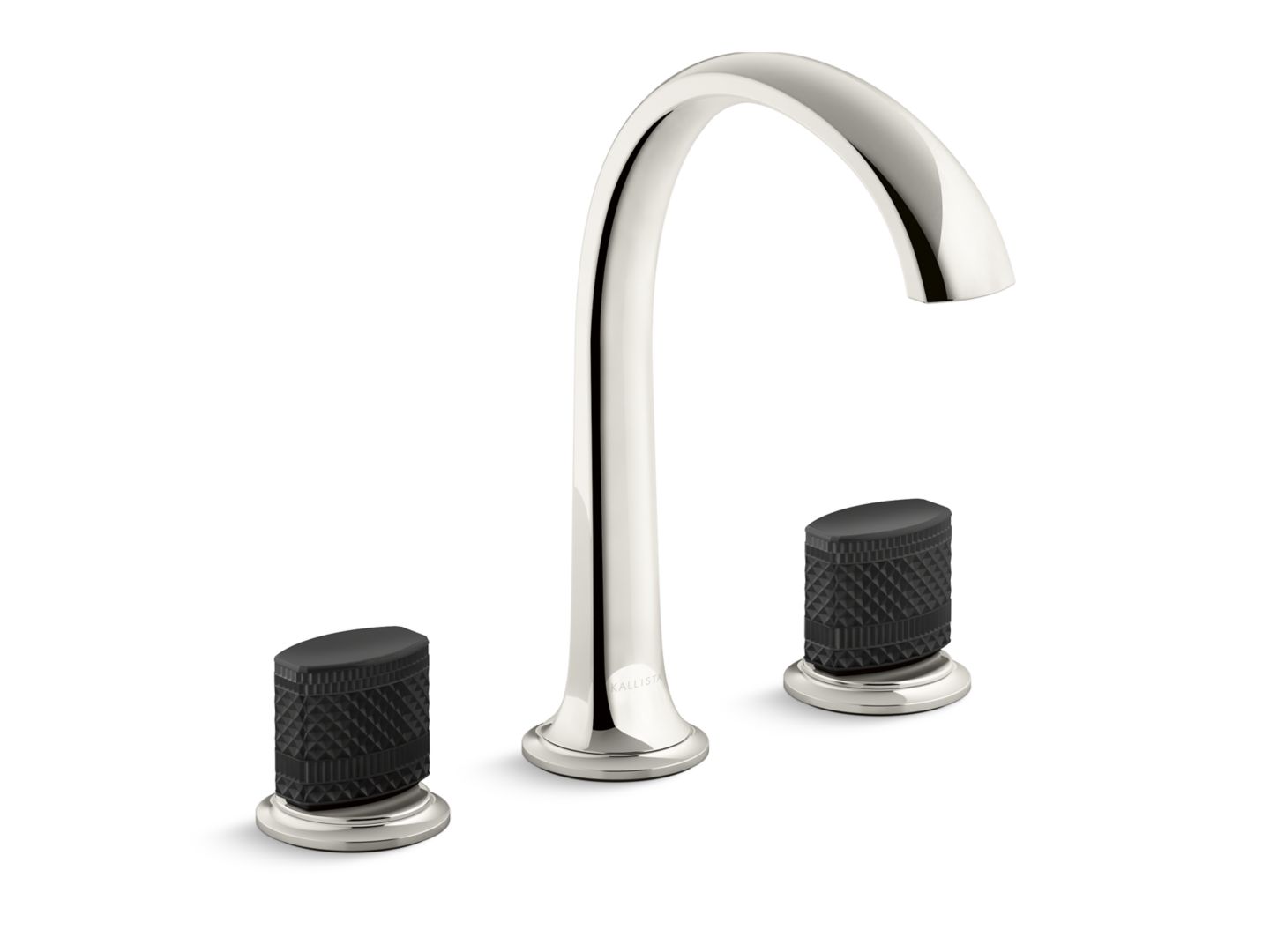 Script® Decorative Sink faucet, arch spout, Matte Black Porcelain knob handles