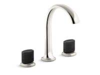 Sink faucet, arch spout, Matte Black Porcelain knob handles 0