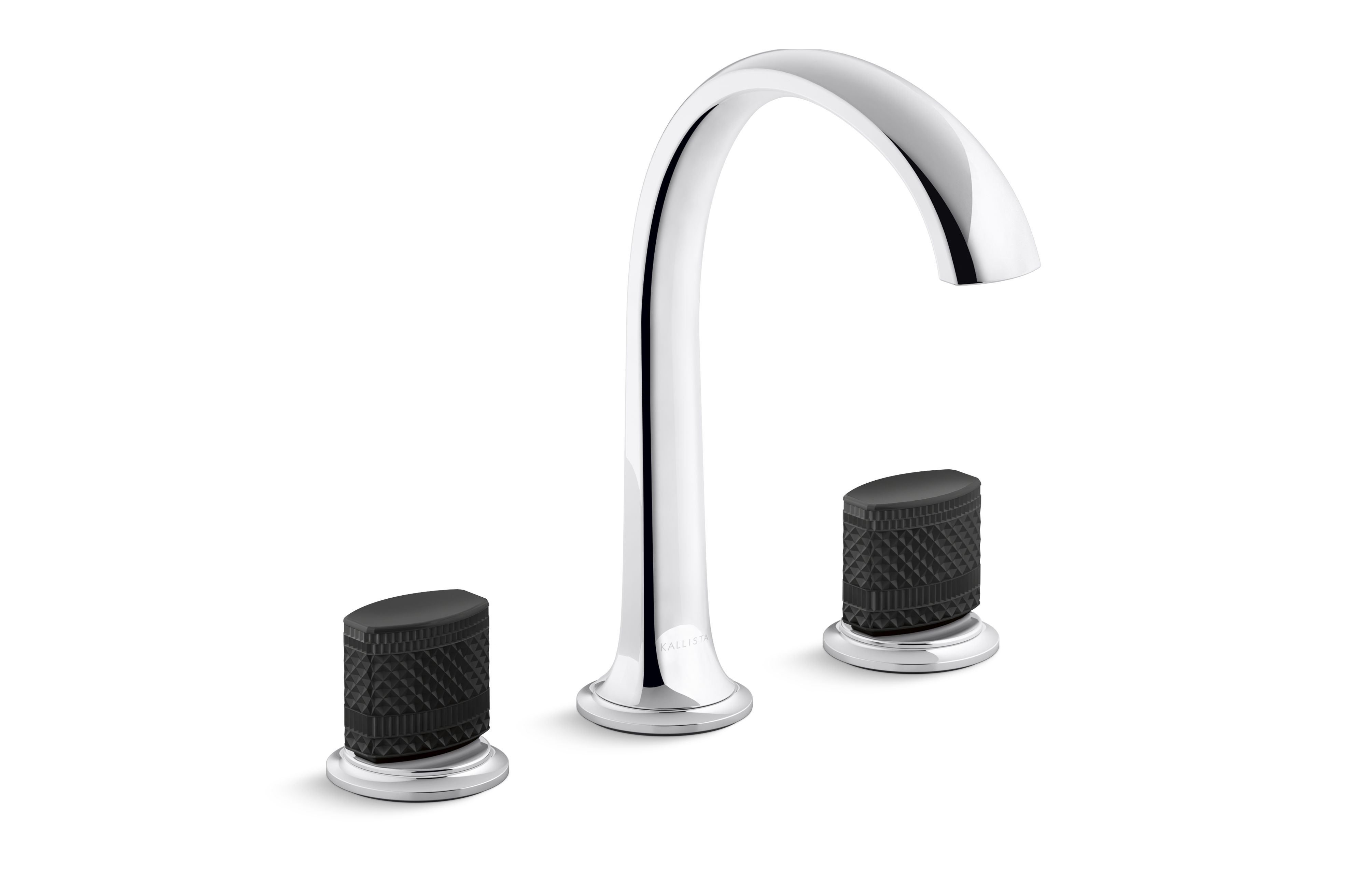 Script® Decorative — Sink faucet, arch spout, Matte Black Porcelain knob handles