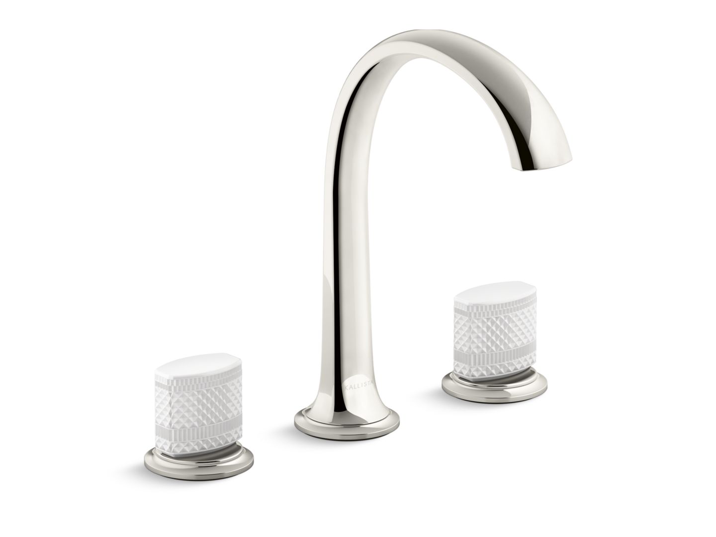 Script® Decorative Sink faucet, arch spout, White Porcelain knob handles