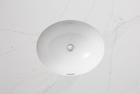 Under-mount Sink, Soft Oval with Overflow, Glazed 2