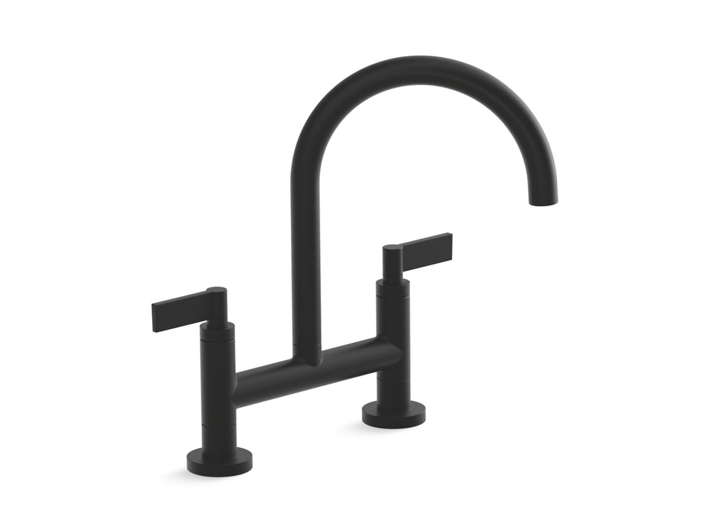 One Deck-Mount Bridge Kitchen Faucet, Lever Handles