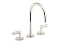 Sink faucet, gooseneck spout, lever handles 1
