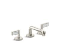 Sink Faucet, Low Spout, White Carrara Handles 0