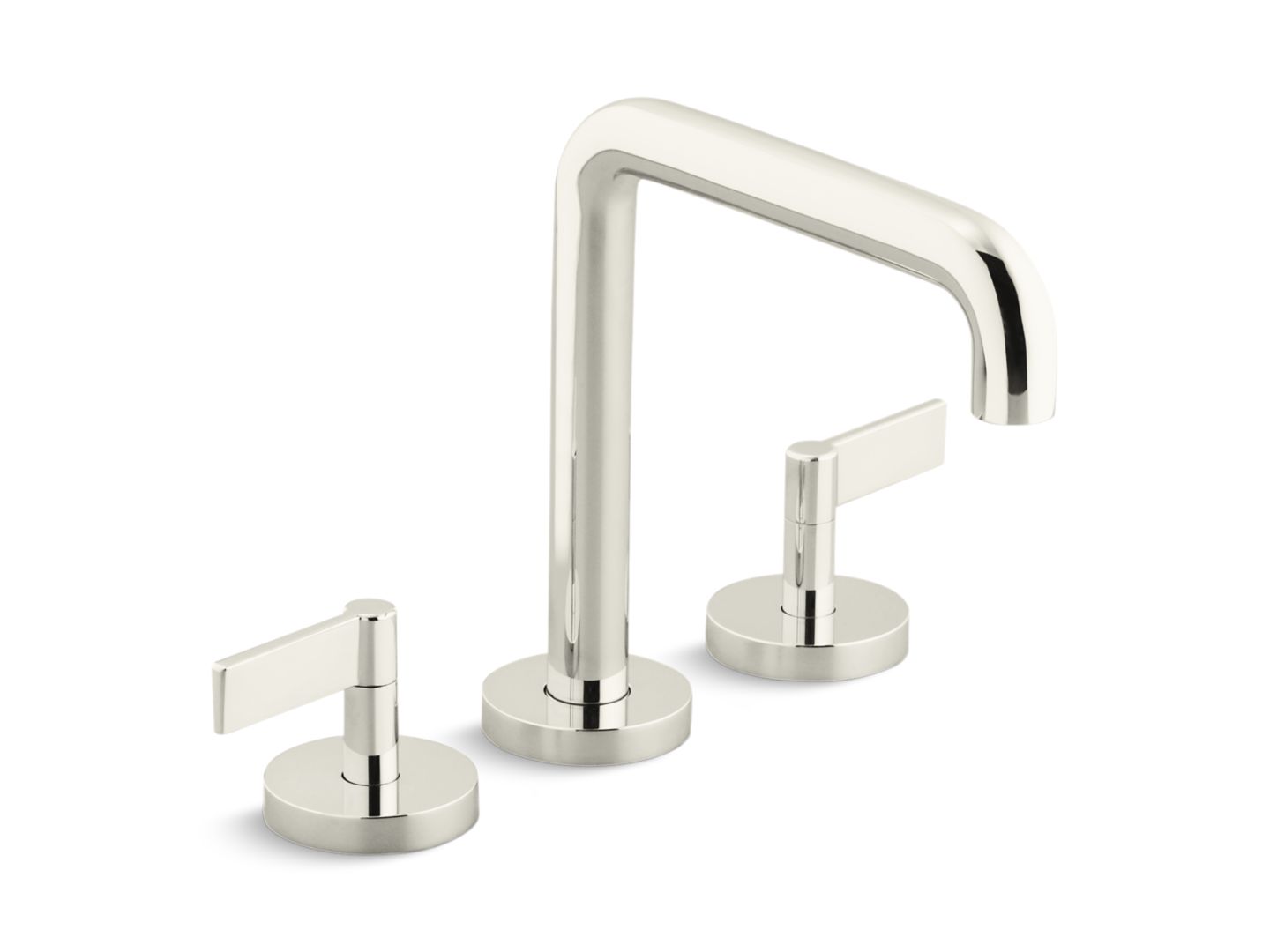 One Deck-Mount Bath Faucet, Tall Spout, Lever Handles