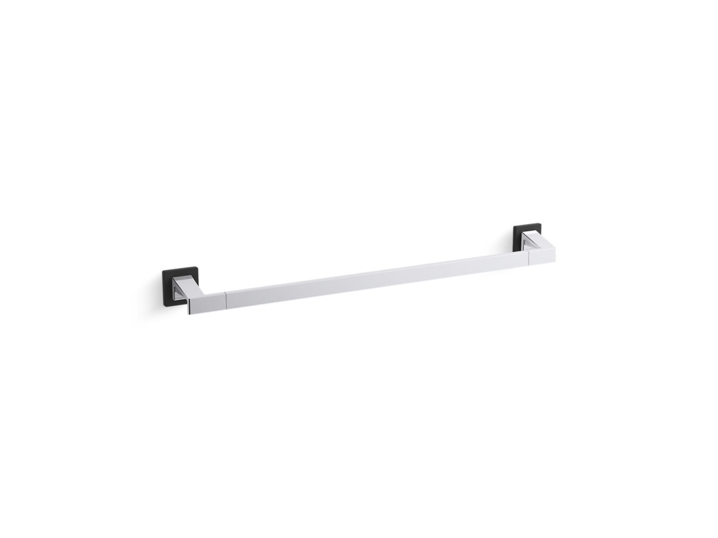 Klyne Towel Bar, 24" with Matte Black Accents