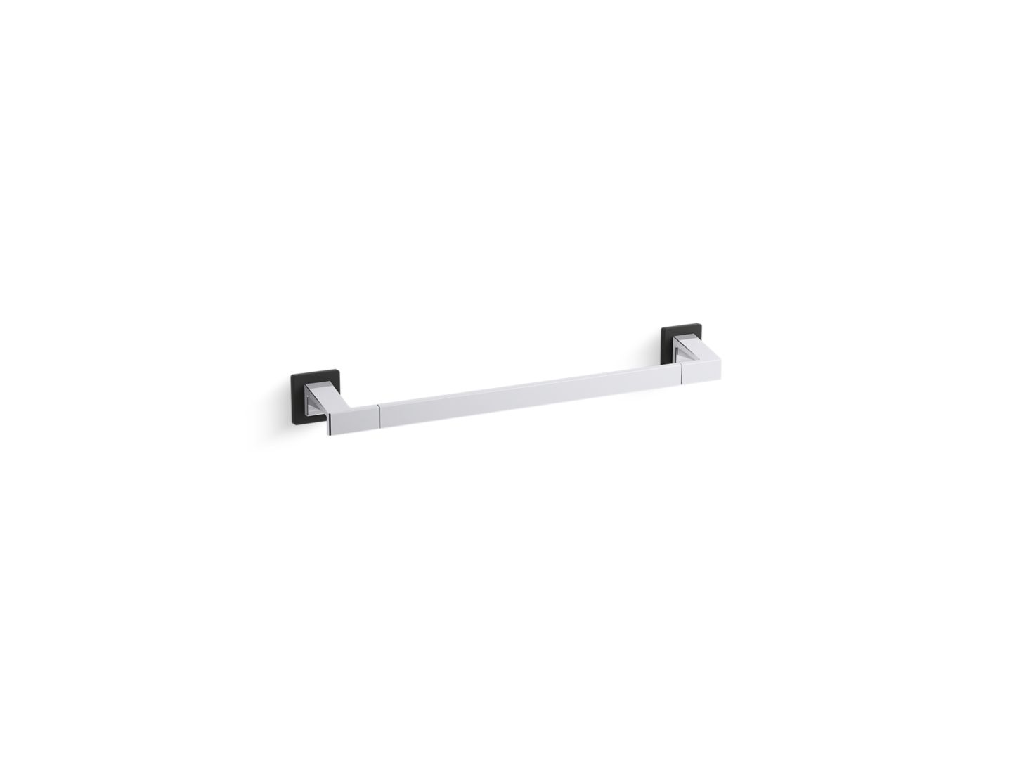 Klyne Towel Bar, 18" with Matte Black Accents