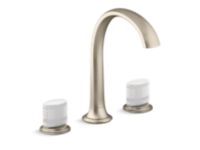 Sink faucet, arch spout, White Porcelain knob handles 1