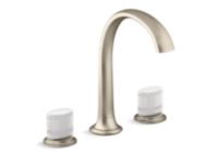 Sink Faucet, Arch Spout, White Porcelain Knob Handles 0