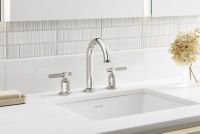 Sink faucet, arch spout, lever handles 5