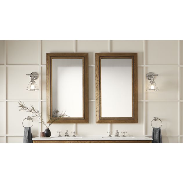 Wood Mirrors with Metal Inlay