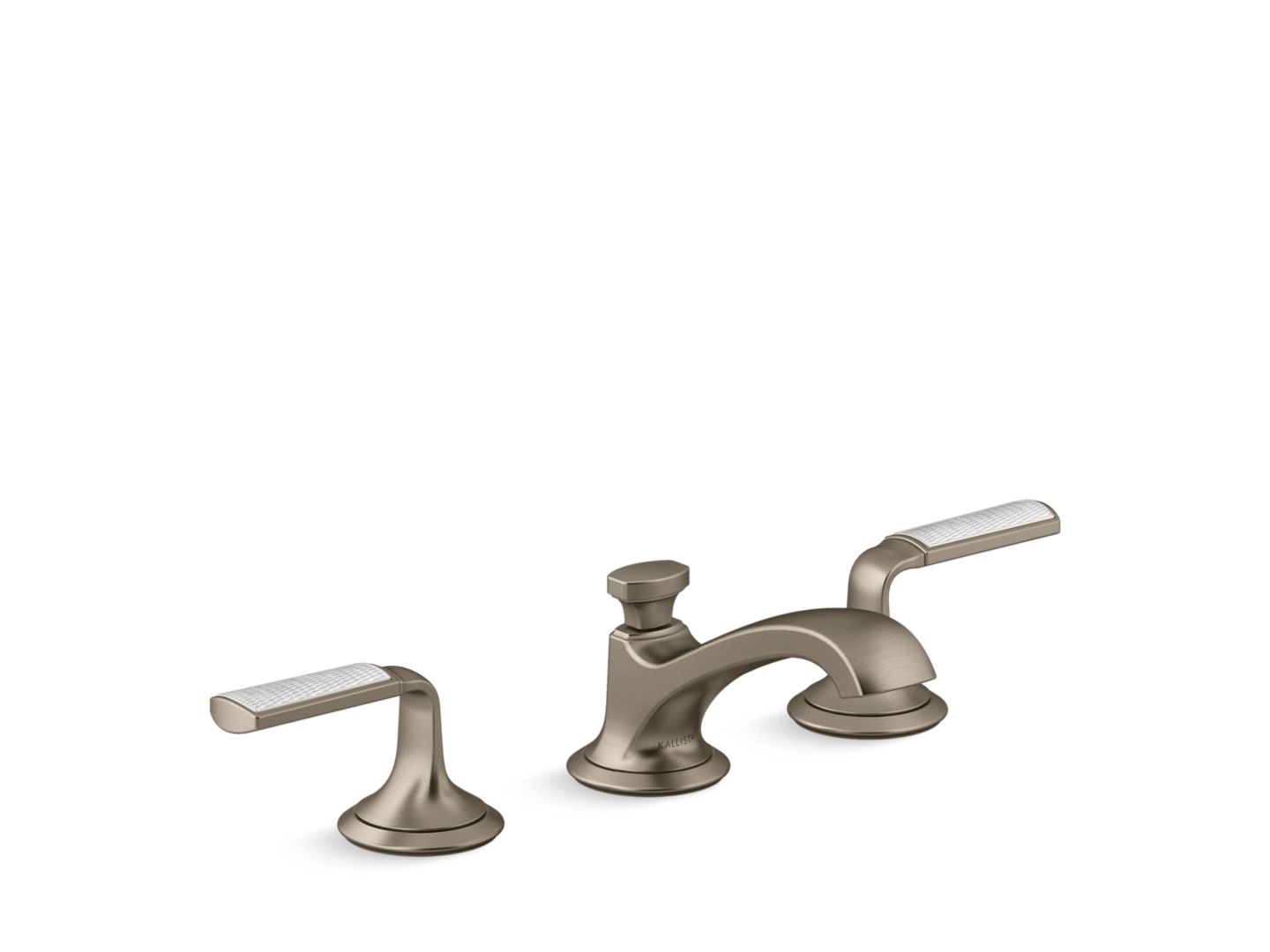 Script Sink Faucet, Low Spout, Frost Wave Enamel Lever Handles