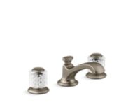 Sink faucet, low spout, clear Saint-Louis crystal knob handles 0