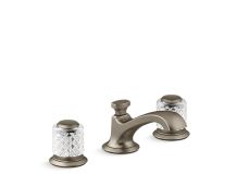 Script® Decorative Sink faucet, low spout, clear Saint-Louis crystal knob handles