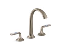 Sink faucet, arch spout, Spring Rain enamel lever handles 0