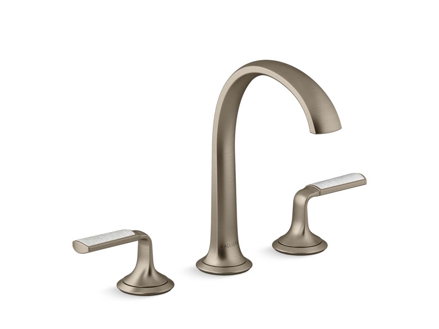 Script Sink Faucet, Arch Spout, Frost Wave Enamel Lever Handles