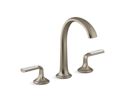 Sink Faucet, Arch Spout, Frost Wave Enamel Lever Handles