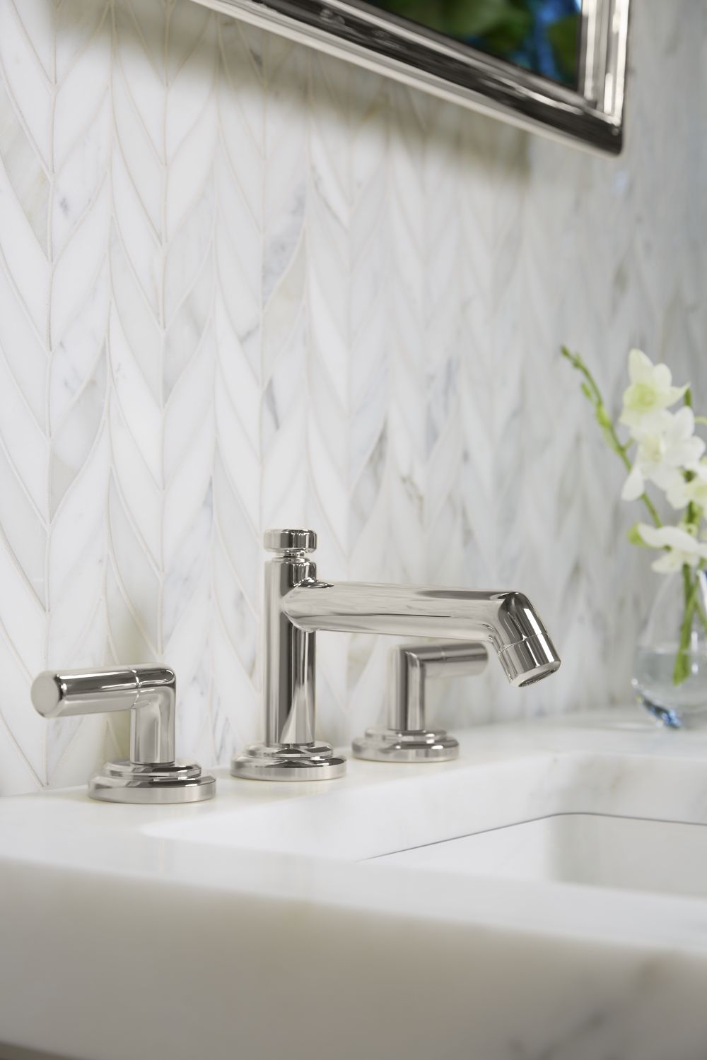 Pure Paletta Widespread Sink Faucet, Low Spout, Lever Handles | P24906 ...