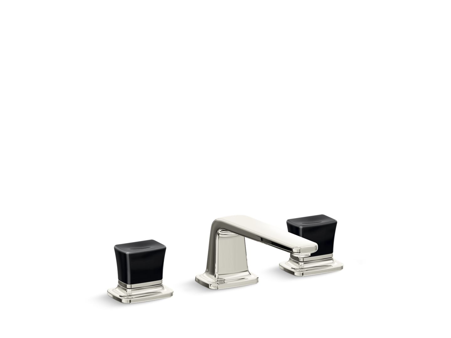Per Se® Decorative Sink faucet, low spout, Black Crystal knob handles