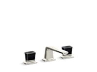 Sink faucet, low spout, Black Crystal knob handles 0