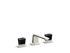 Per Se® Decorative Sink faucet, low spout, Black Crystal knob handles